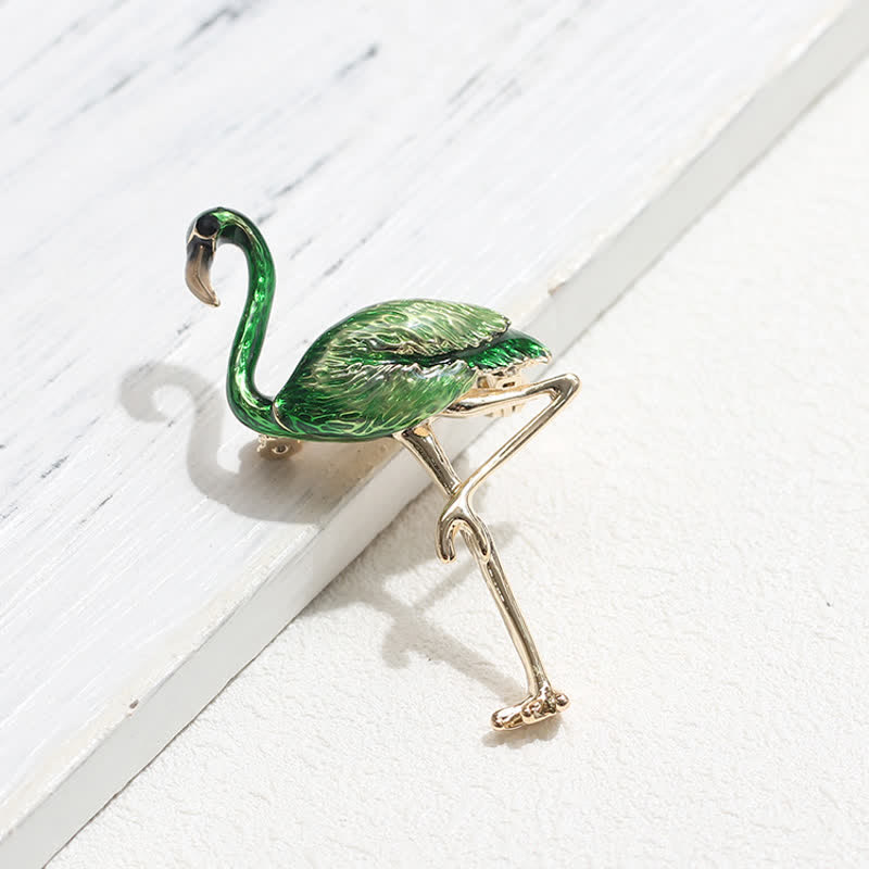 Women's Exotic Enamel Flamingo Brooch