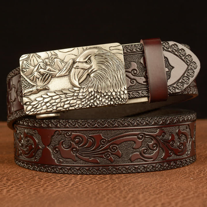 Men's Landscape Animal Eagle Leather Belt