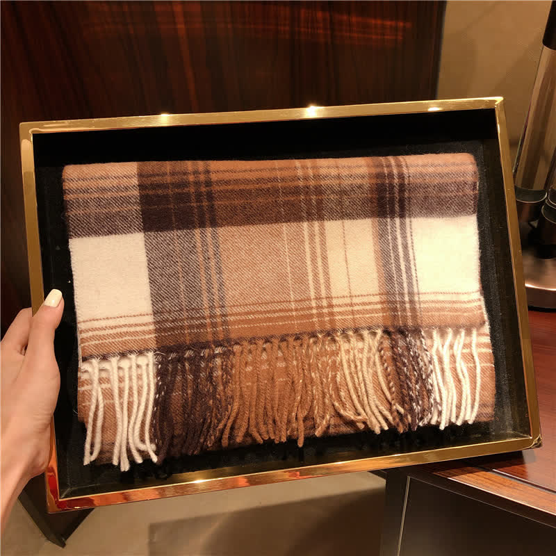 Unisex Lamb Edinburgh Big Warm Plaid Scarf - #3 - image 9