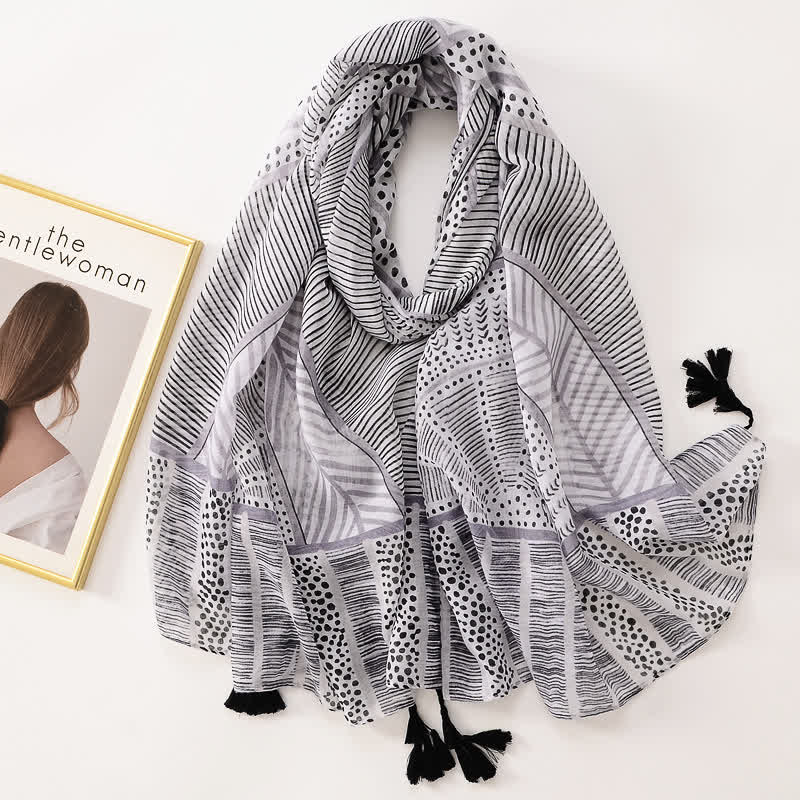 Women's Thin Lovely Butterfly Floral Tassel Scarf - Style #11 - image 16