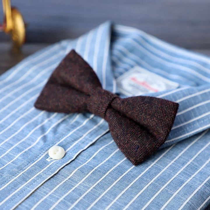 Men's Simple Tweed Wool Blend Bow Tie