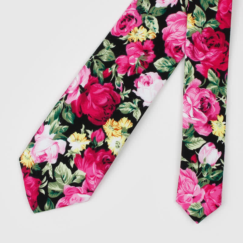 Men's Floral Printed Cotton Necktie