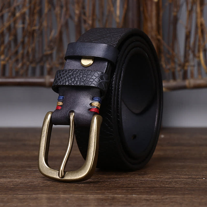 Men's Serpentine Snakeskin Grain Leather Belt