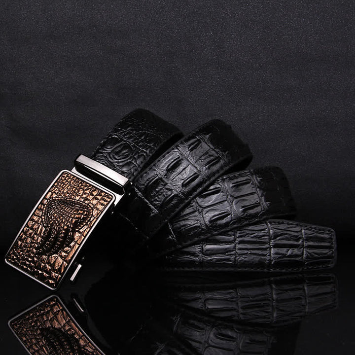 Men's Alligator Claw Crocodile Print Automatic Leather Belt