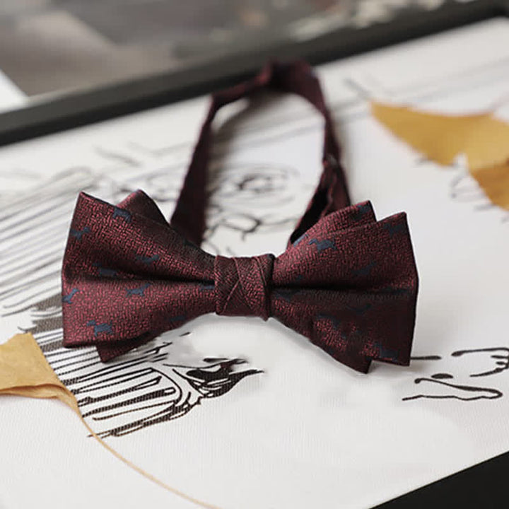 Men's Burgundy Series Gentleman Bow Tie