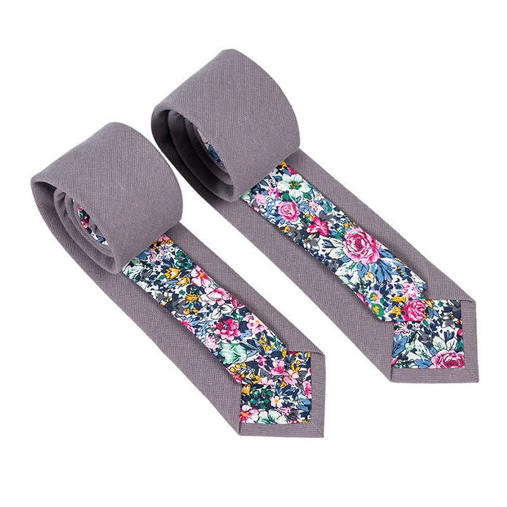 Men's Novel Plaid Floral Patchwork Necktie