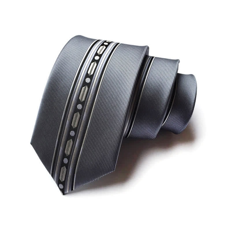 Men's Modern Blitz Lines Striped Necktie - Gray - image 0