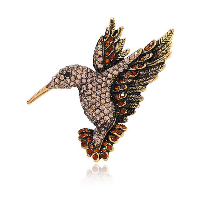 Women's Hummingbird Rhinestone Brooch