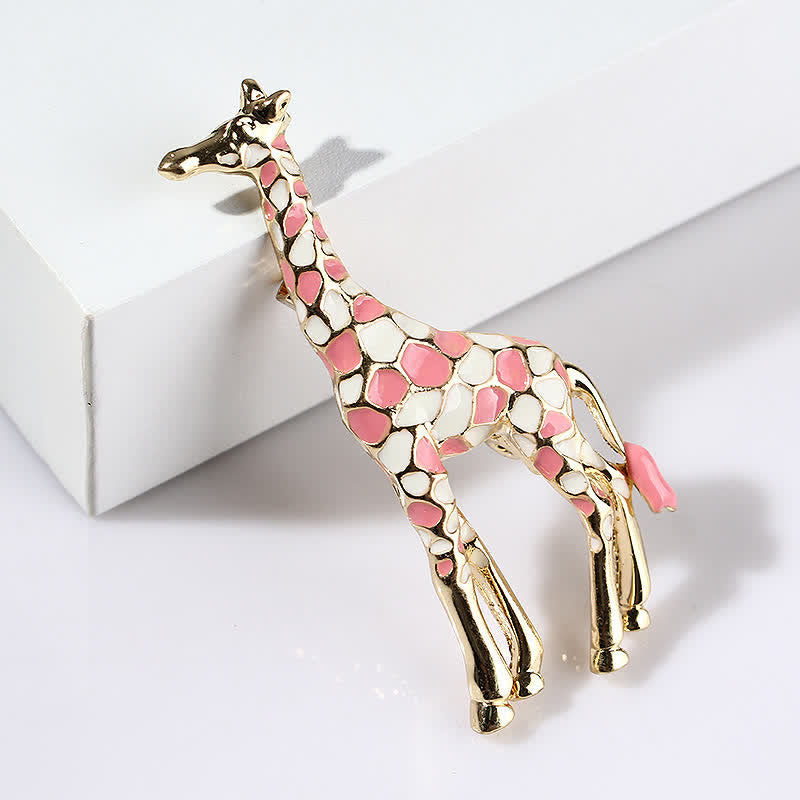 Women's Cartoon Glossy Enamel Giraffe Brooch