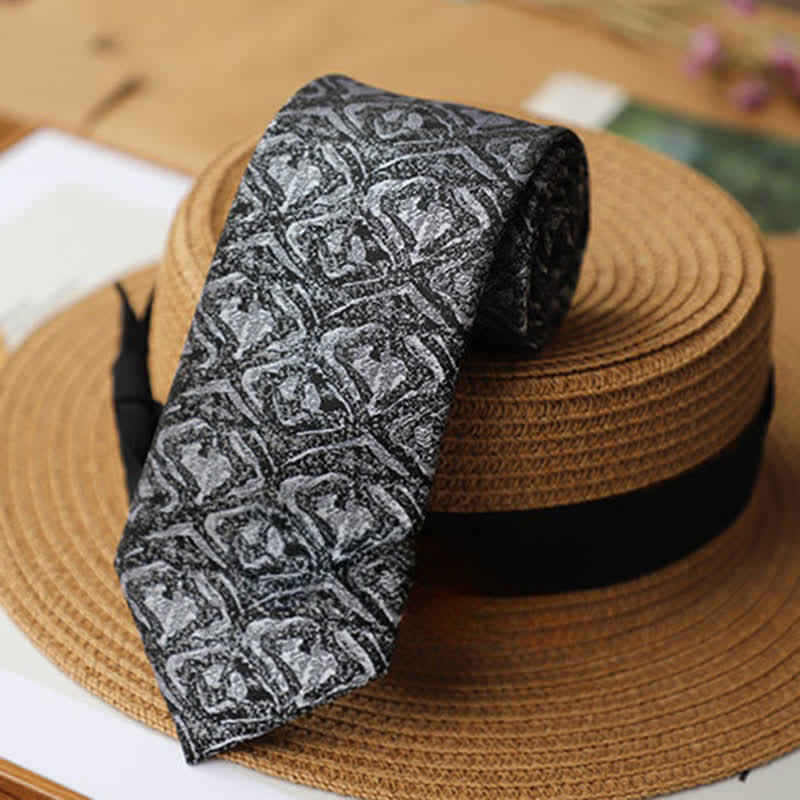 Men's Shade of Gray Exotic Mystery Geometric Necktie