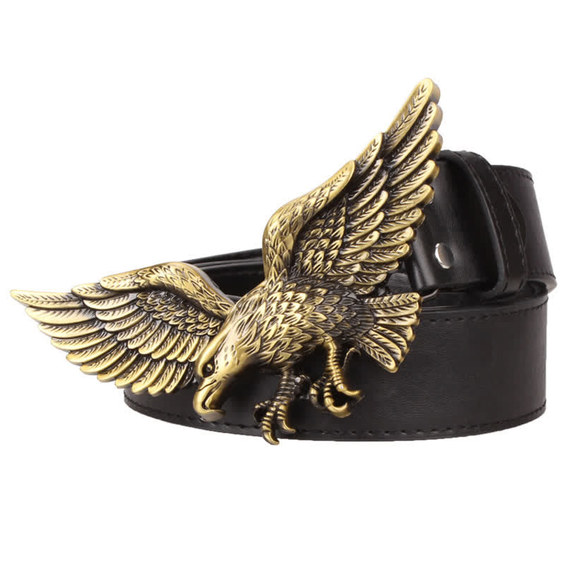 Men's Personality Large Flying Eagle Buckle Leather Belt