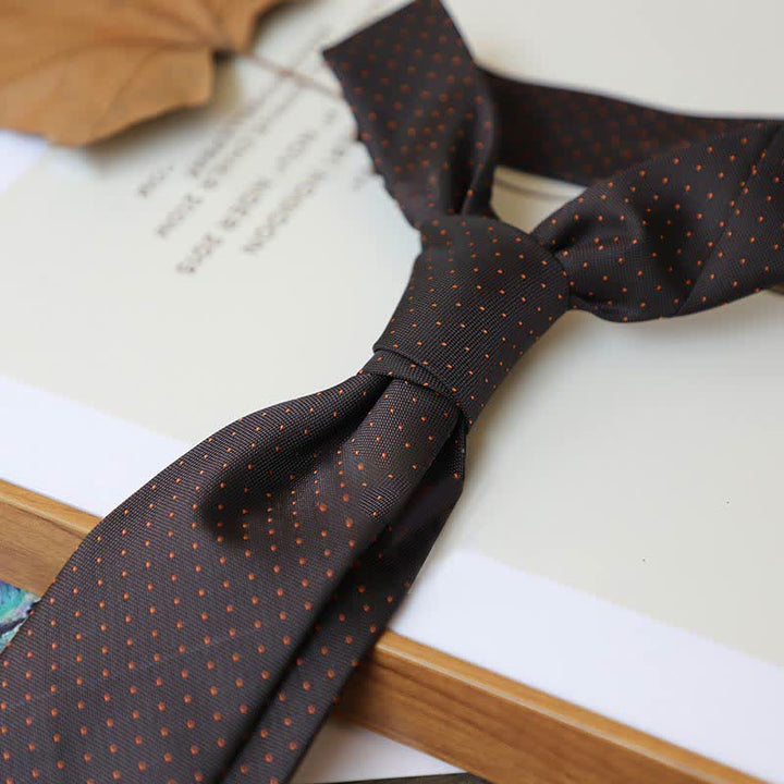 Men's Coffee Colors Series Striped Paisley Necktie - Style #10 - image 13