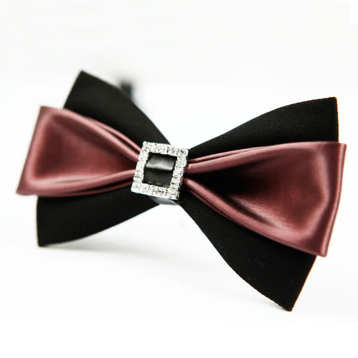 Men's Two Layer Sparkling Charm Bow Tie