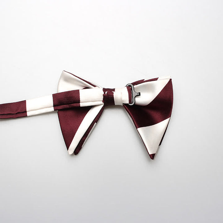 Men's College Striped Oversized Pointed Bow Tie