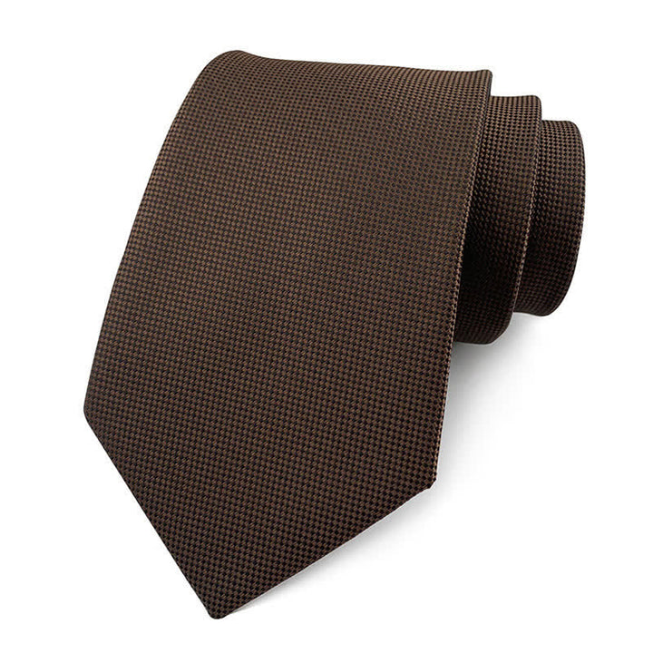 Men's Simple Solid Color Skinny Necktie - SaddleBrown - image 16