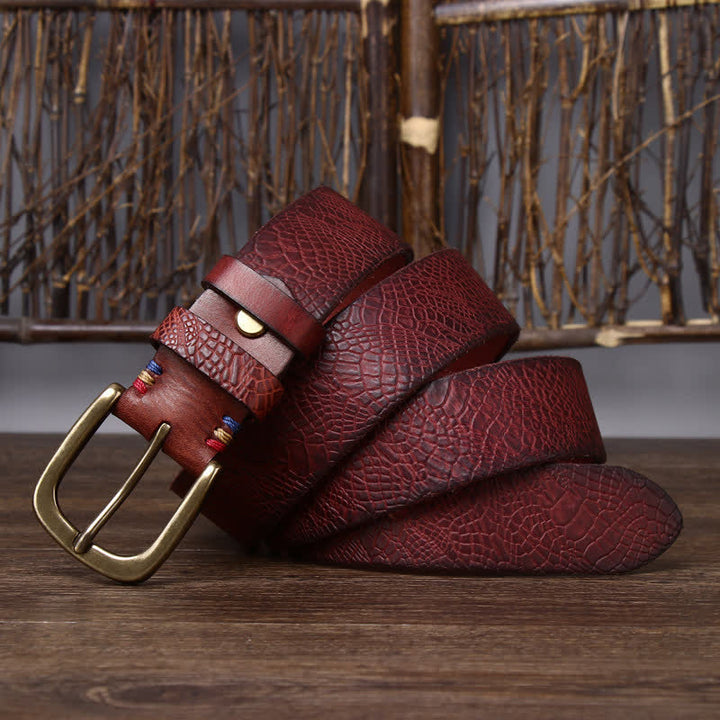 Men's Serpentine Snakeskin Grain Leather Belt