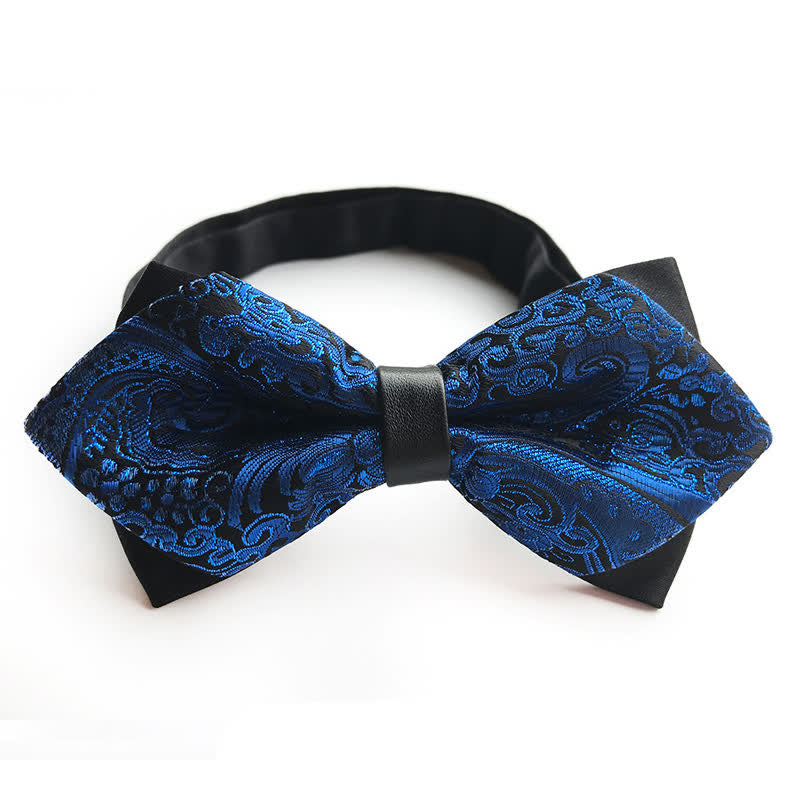 Men's Paisley Double-layer Pointed Bow Tie