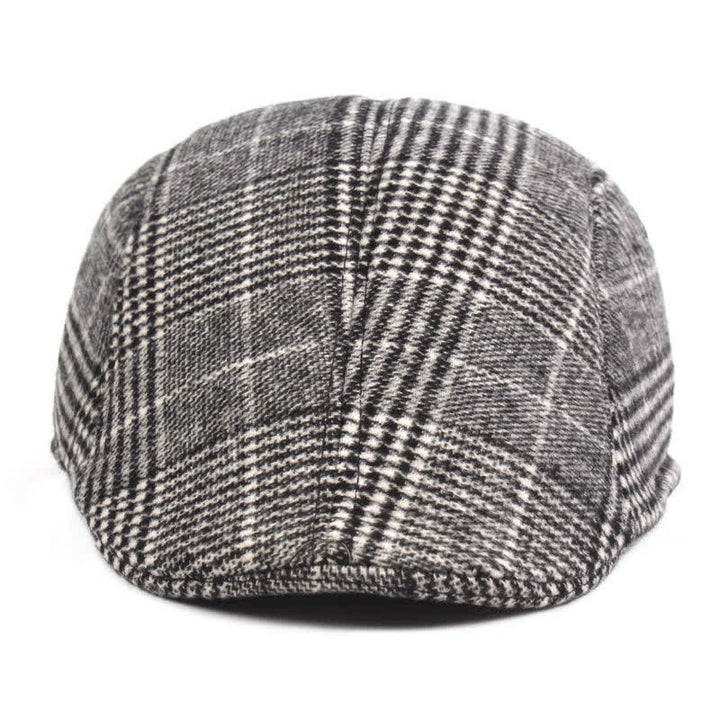 Men's Classic Plaid Cotton Beret Cap