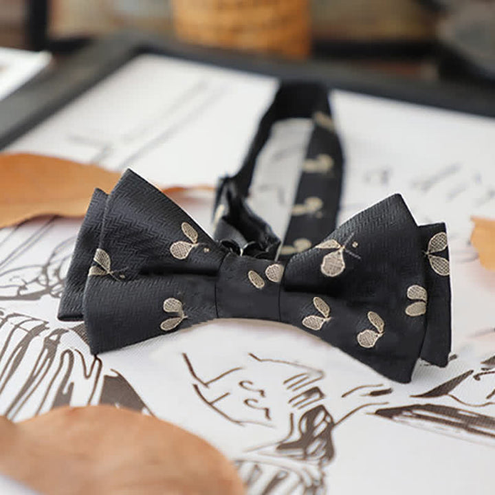 Men's Retro Floral Leaves Bow Tie