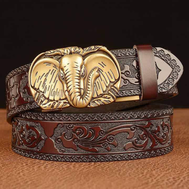 Men's Big-Eared Elephant Leather Belt