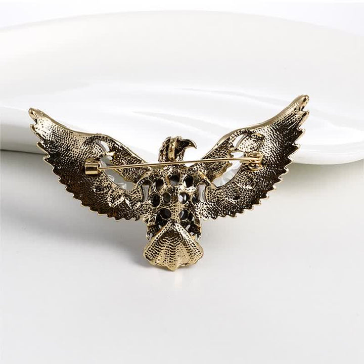 Men's Flying Hawk Gem Brooch