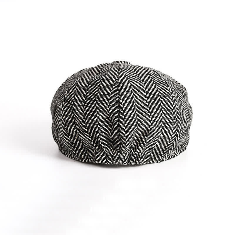 Herringbone Octagonal Cap Flat Cap Beret