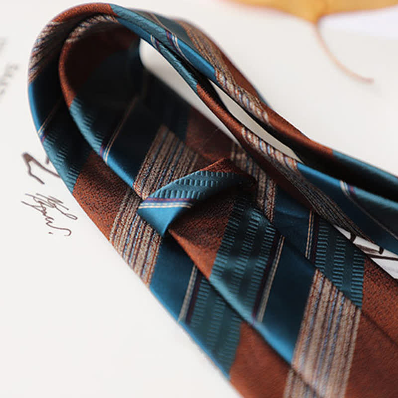 2Pcs Men's British Color Contrast Striped Necktie Set - image 6