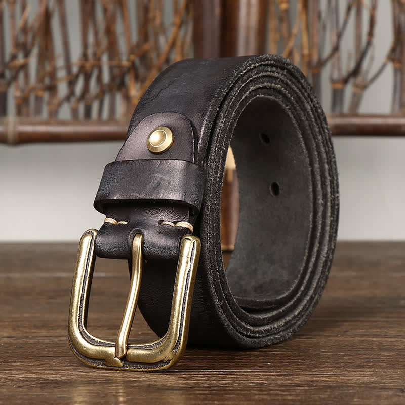 Men's Carving Crack Ship Anchor Leather Belt - image 6