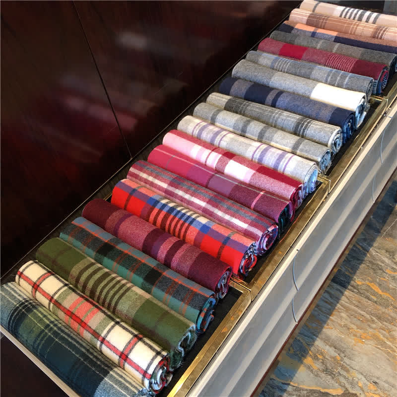 Unisex Lamb Edinburgh Big Warm Plaid Scarf - image 5