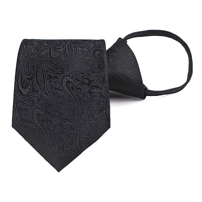 Men's Casual Zipper Tie Paisley Necktie