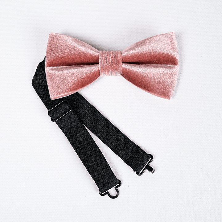 Men's Dusty Pink Solid Color Velvet Bow Tie