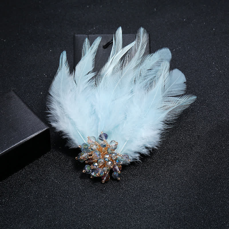 Women's Luxury Crystal Branch Snowflake Feather Brooch