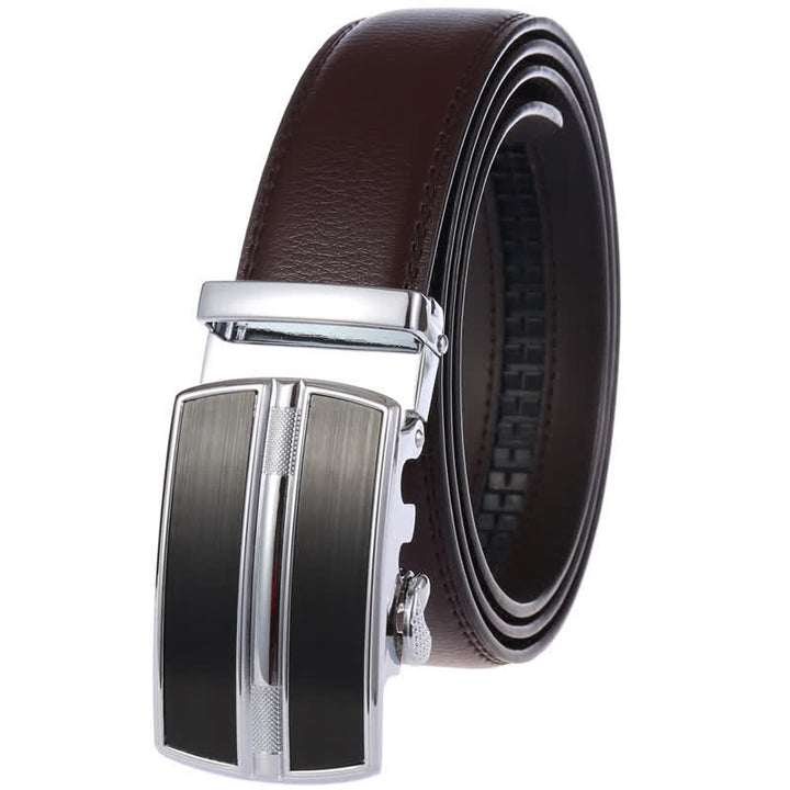 Men's Simple Hollow Automatic Buckle Leather Belt