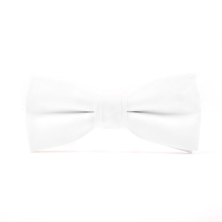 Men's Solid Color Leather Bow Tie