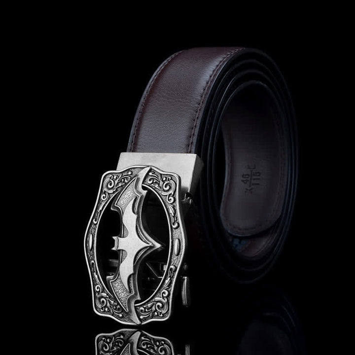 Men's Bat Hollow Buckle Leather Belt