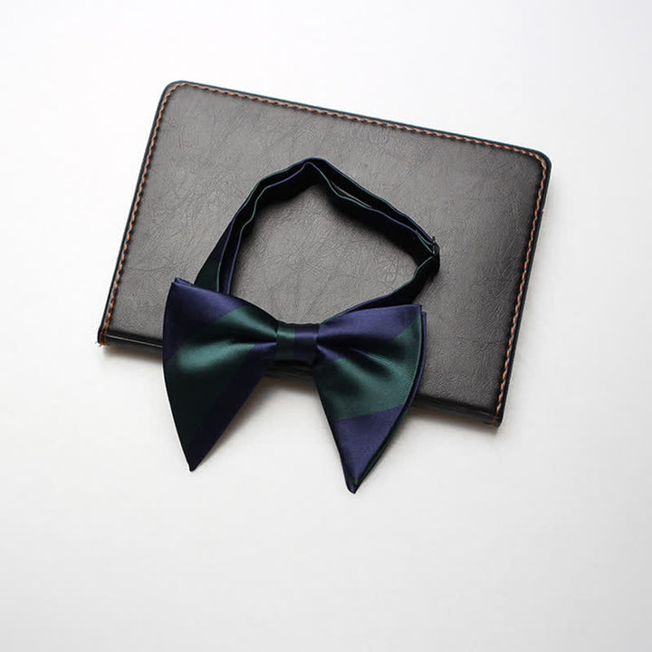 Men's College Striped Oversized Pointed Bow Tie