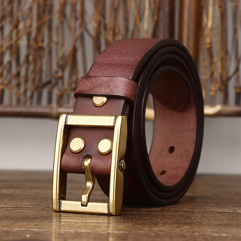 Men's Stud Detail Tough Guy Leather Belt