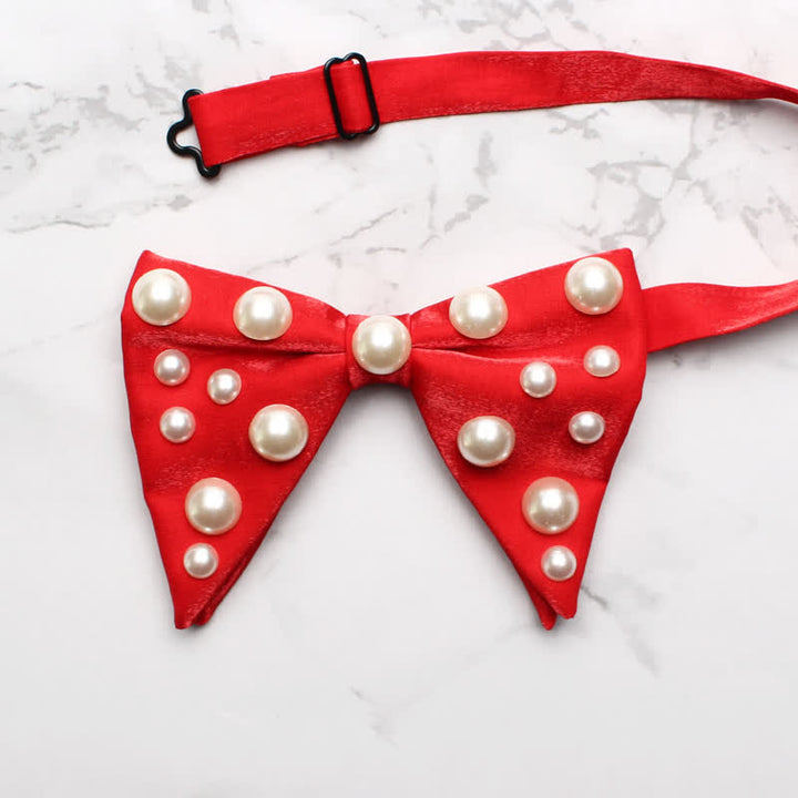 Pearls Bright Oversized Pointed Bow Tie - image 2