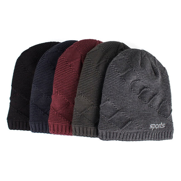 Casual Winter Solid Color Pile Knitted Hat