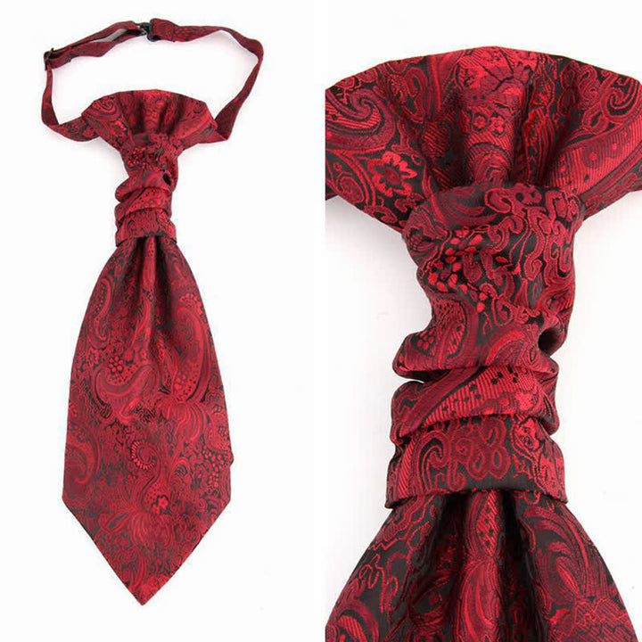 Men's Paisley Suit Vest Pre-tied Necktie - Burgundy - image 4