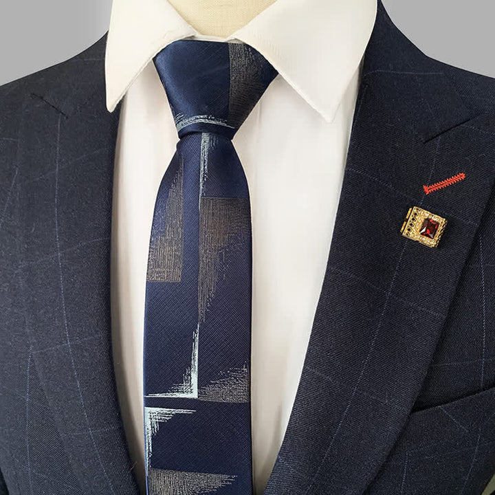 Men's Blue-Gray Zipper Tie Horizon Necktie