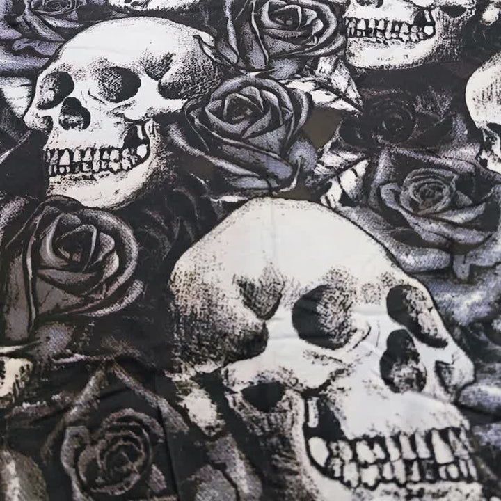 Women's Skull Head Rose Printed Triangle Scarf