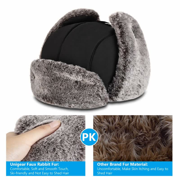 Skiing Windproof Faux Rabbit Fur Trapper Hat