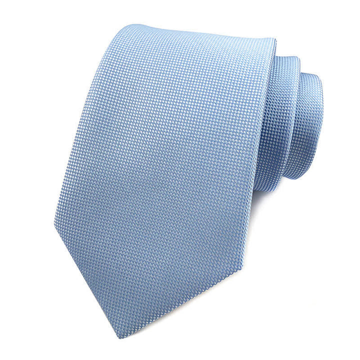 Men's Simple Solid Color Skinny Necktie - Pale Blue - image 12