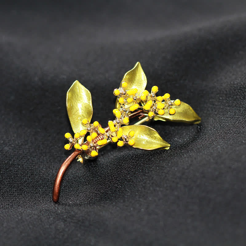 Women's Fragrans Leaves Branch Brooch