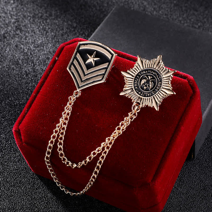 Men's British Tassel Star Medal Brooch