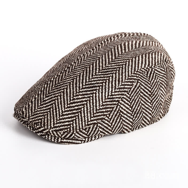 Herringbone Octagonal Cap Flat Cap Beret