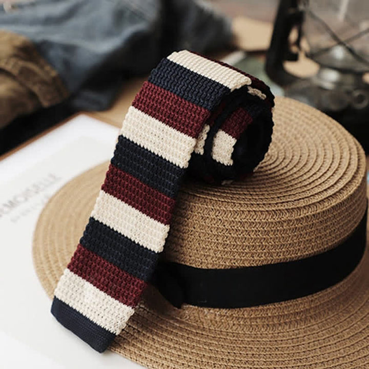 Men's Autumn Horizonal Striped Knitted Necktie