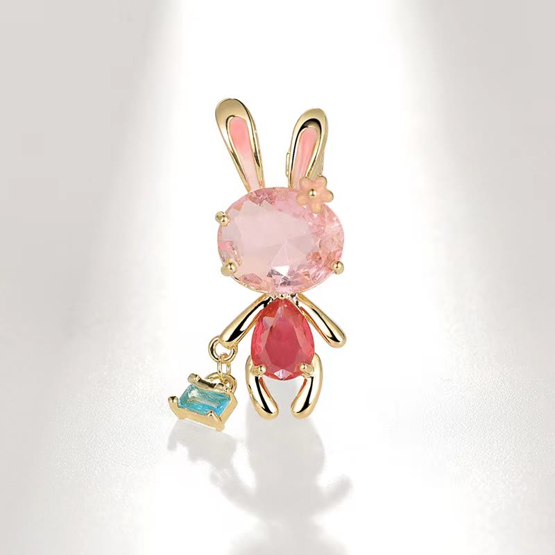 Women's Pink Bunny Little Rabbit Brooch