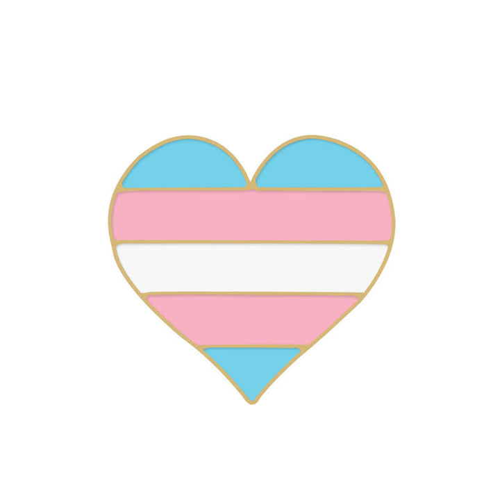 6Pcs Pride Day Pink & Blue Rainbow Flag Brooch